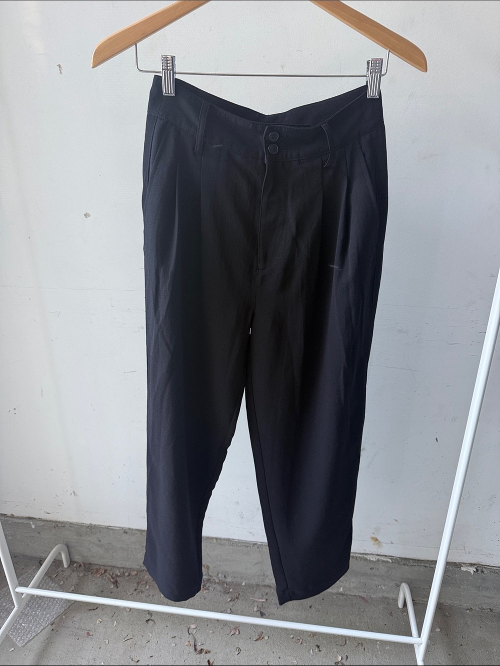 Madewell Black Wide-Leg Tailored Pants